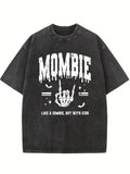Mombie Halloween Zoobie Mom Spooky Season Vibe Washed T-shirt