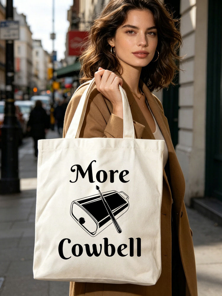 More Cowbell Music Lover Back to School Gift Canvas Tote Bag