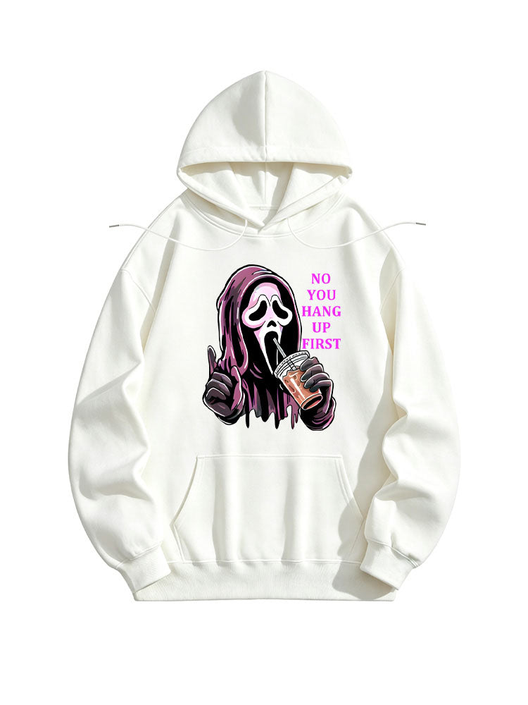 No You Hang Up First Ghostface Halloween Scary Vibe Hoodie