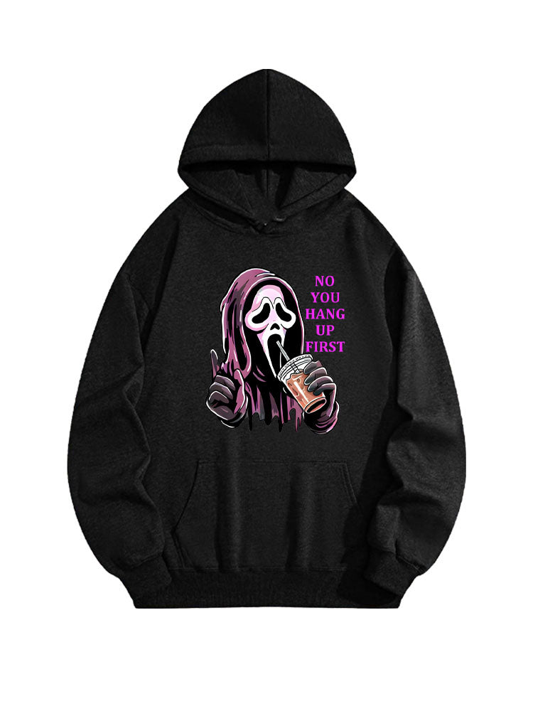 No You Hang Up First Ghostface Halloween Scary Vibe Hoodie