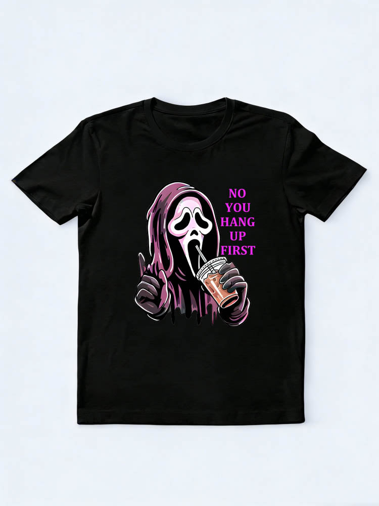 No You Hang Up First Ghostface Halloween Scary Vibe T-shirt