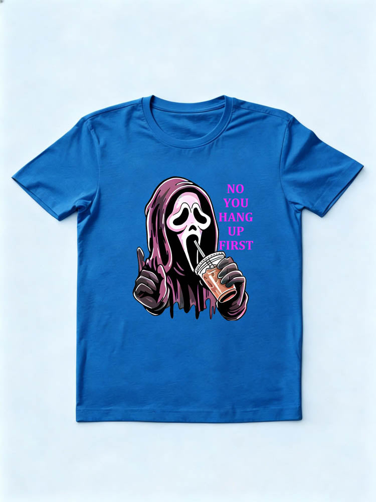 No You Hang Up First Ghostface Halloween Scary Vibe T-shirt