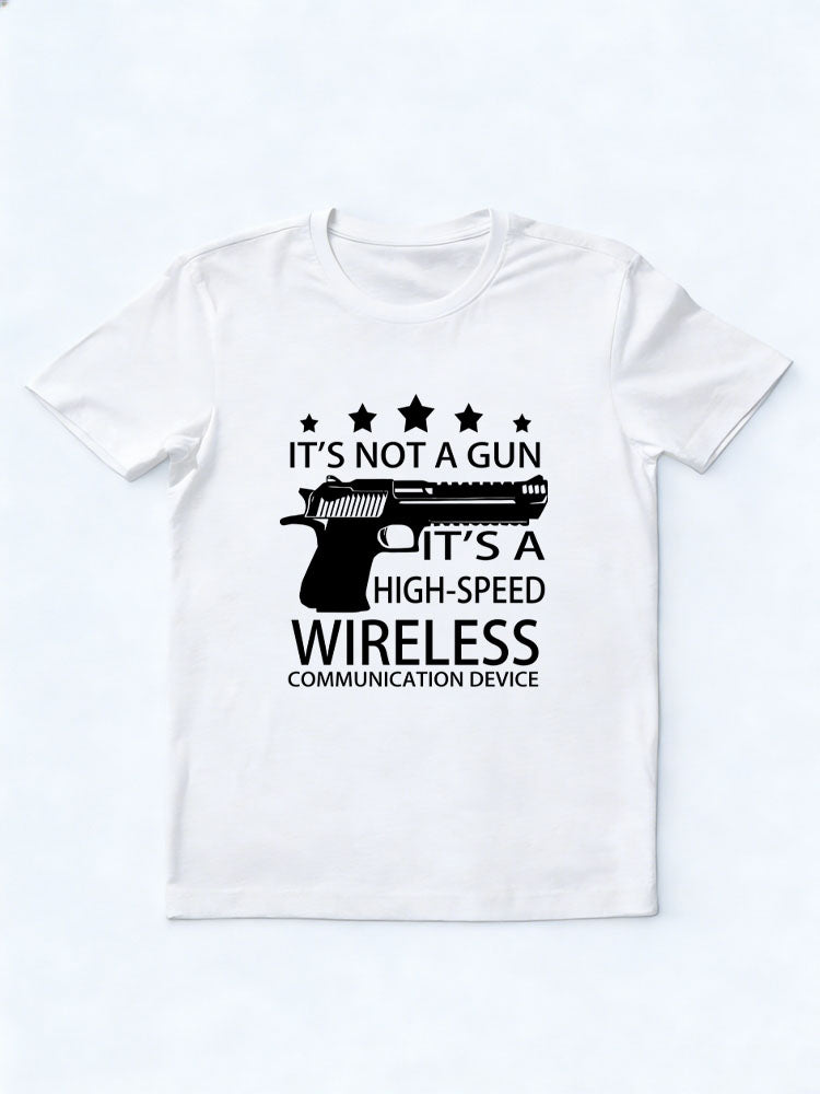 Not A Gun, High-Speed Wireless Communication Device Halloween Spooky Season Vibe T-shirt