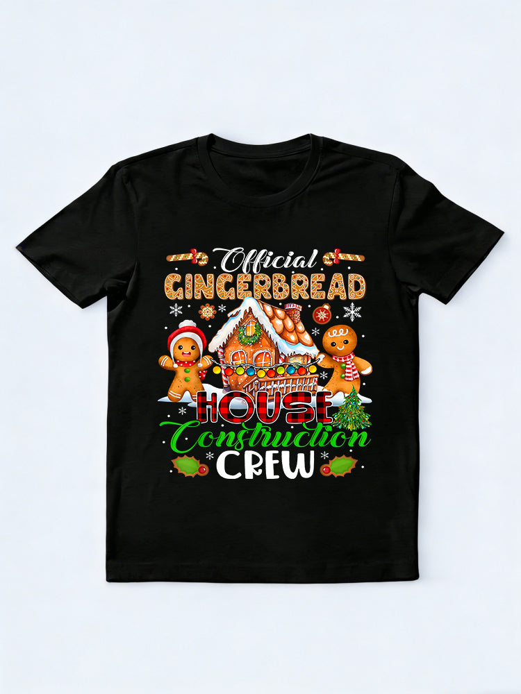 Official Gingerbread House Construction Crew Xmas Cookies Christmas Gift T-shirt