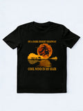 On A Dark Desert Highway Spooky Season Witch Trick-or-Treat Halloween Vibe T-shirt