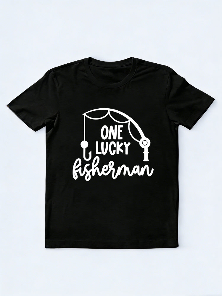 One Lucky Fishman His Best Catch Couple Gift T-shirt