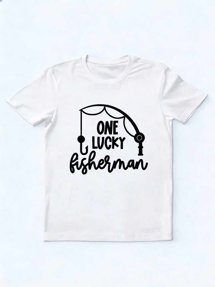 One Lucky Fishman His Best Catch Couple Gift T-shirt