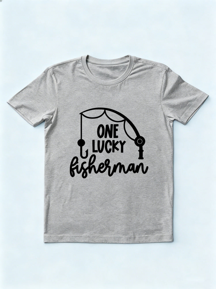 One Lucky Fishman His Best Catch Couple Gift T-shirt
