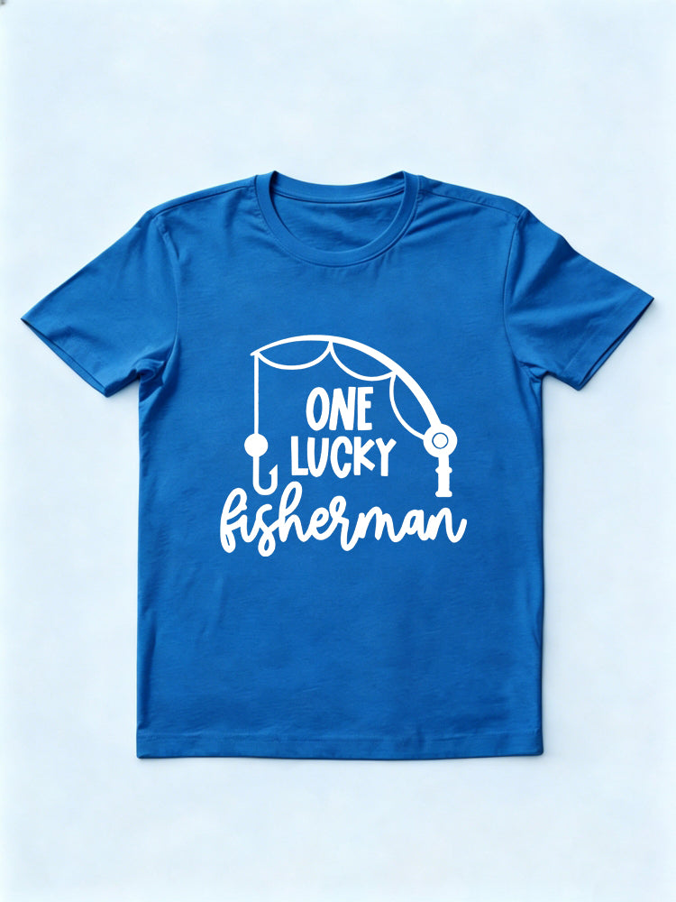 One Lucky Fishman His Best Catch Couple Gift T-shirt