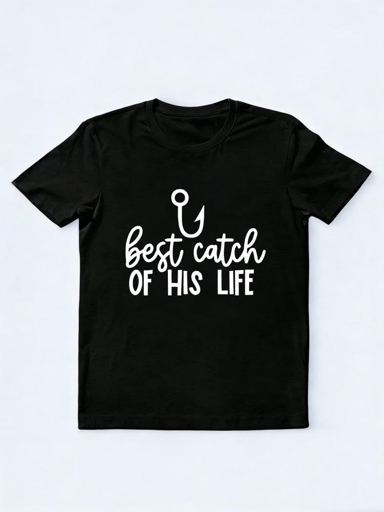 One Lucky Fishman His Best Catch Couple Gift T-shirt