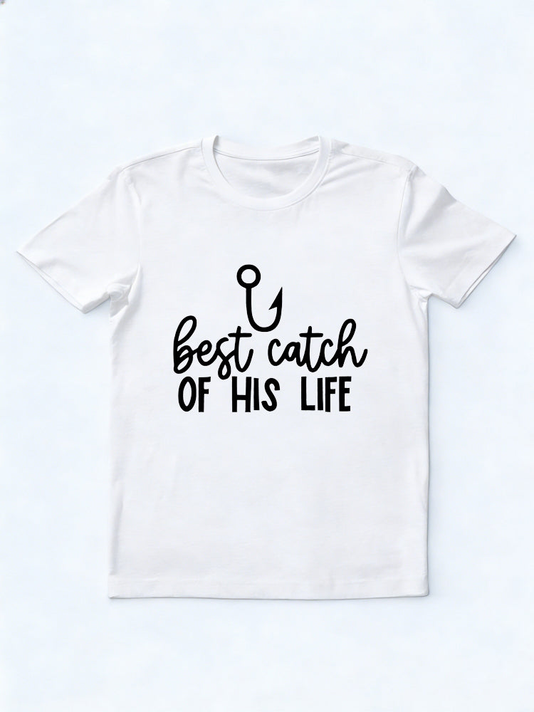 One Lucky Fishman His Best Catch Couple Gift T-shirt