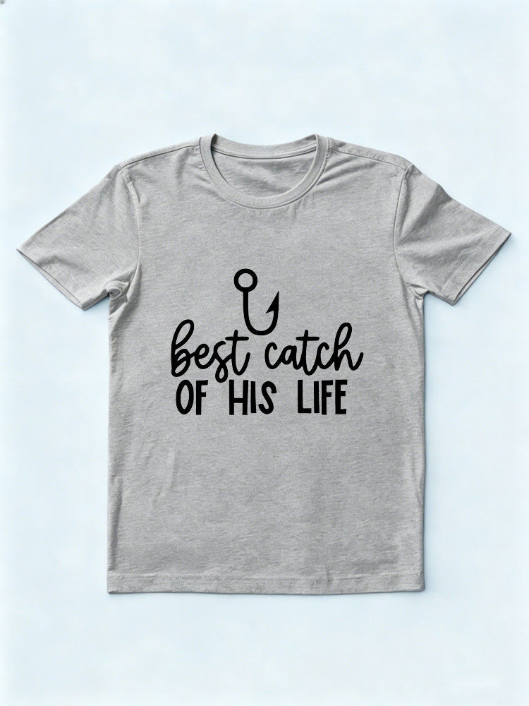One Lucky Fishman His Best Catch Couple Gift T-shirt