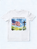 One Nation Under God American Flag Cross 4th of July Gift T-Shirt