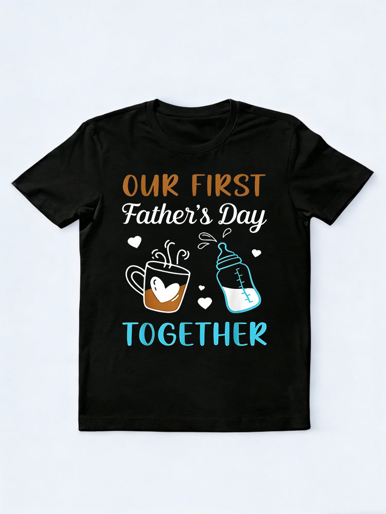 Our First Father's Day Together Milk And Coffee Father's Day Gift T-Shirt