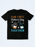 Our First Father's Day Together Milk And Coffee Father's Day Gift T-Shirt