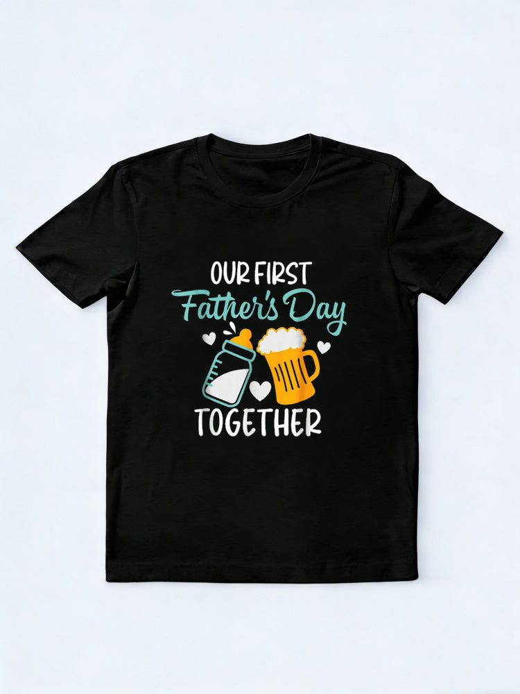 Our First Fathers Day Together Happy Father‘s Day Gift T-Shirt