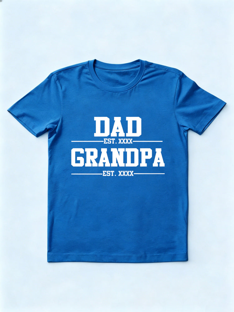 Personalized Dad Est Grandpa Est Gift T-shirt