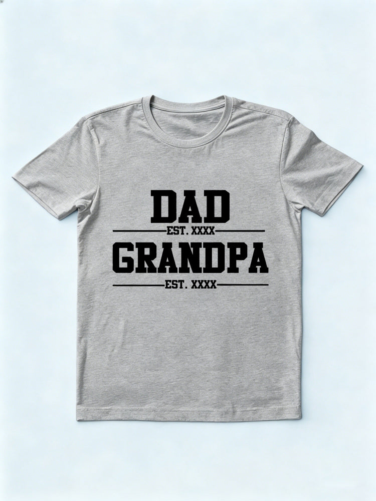 Personalized Dad Est Grandpa Est Gift T-shirt