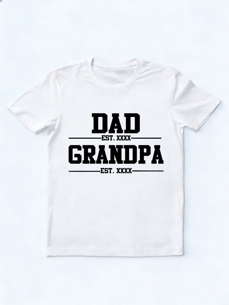Personalized Dad Est Grandpa Est Gift T-shirt