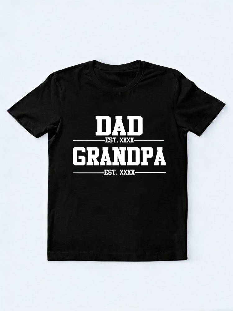 Personalized Dad Est Grandpa Est Gift T-shirt