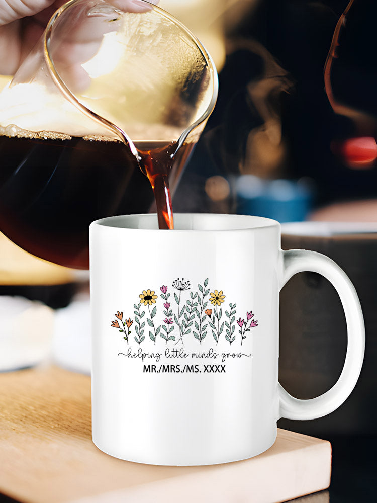 Personalized Helping Little Minds Grow Teacher Back to School Mug