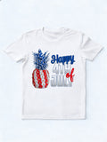 Pineapple Fruit Cool American US Flag 4th of July Gift T-Shirt
