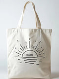 Mail for Personalized Design Positive Vibes Sun Back to School Gift Canvas Tote Bag