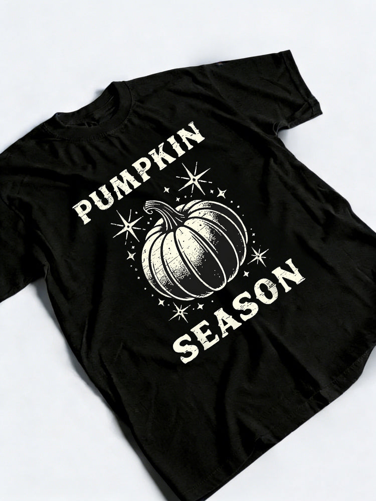 Pumpkin Season Stars Retro Halloween Gift T-Shirt