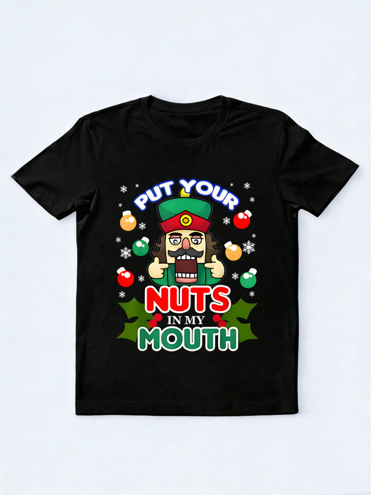 Put Your Nuts In My Mouth Funny Christmas T-shirt