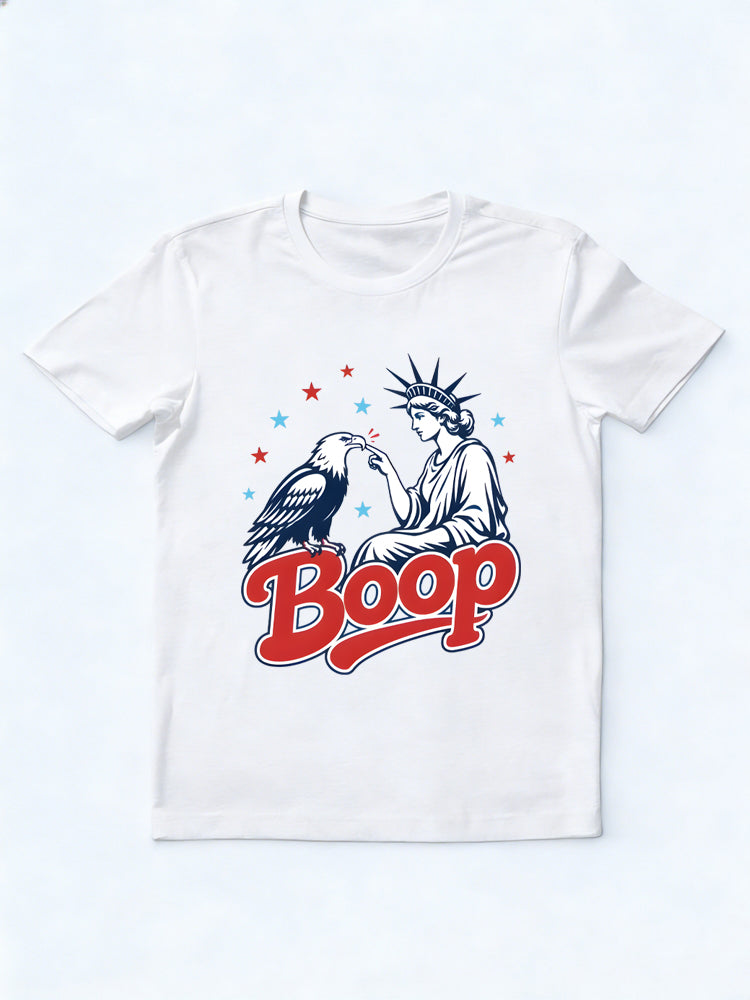 Retro America Boop Eagle Patriotic 4th July T-shirt