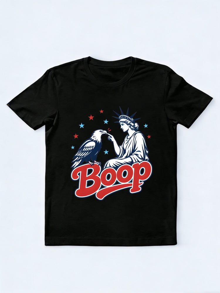 Retro America Boop Eagle Patriotic 4th July T-shirt