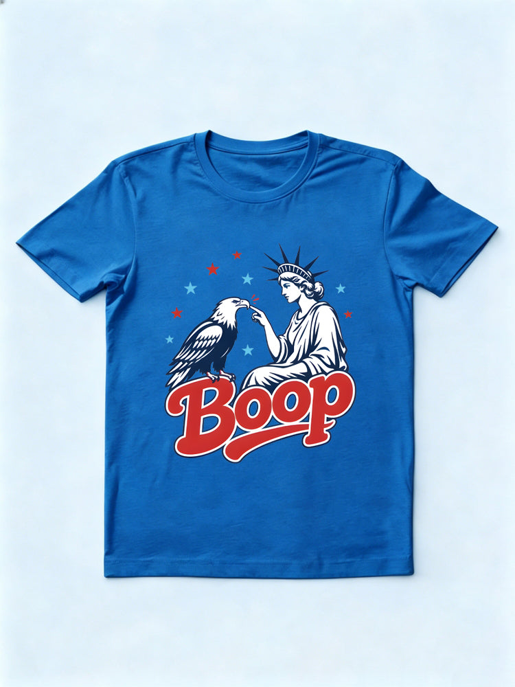 Retro America Boop Eagle Patriotic 4th July T-shirt