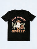 Retro Halloween Cowgirl Ghost Western Boot Scootin Spooky Halloween Gift T-Shirt