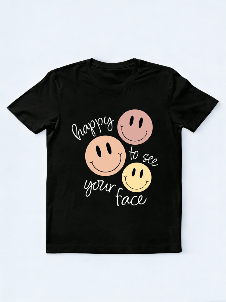 Retro Happy To See Your Face Back to School Tee