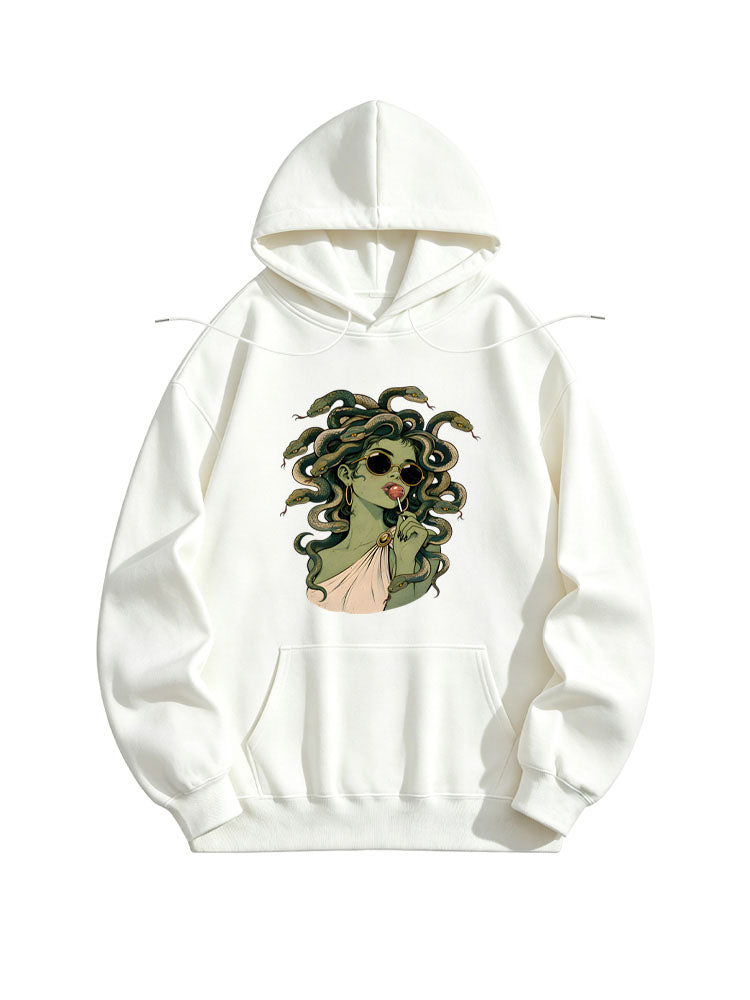 Retro Medusa Lollipop Spooky Season Halloween Vibe Hoodie