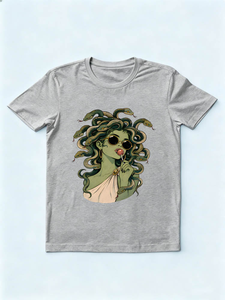 Retro Medusa Lollipop Spooky Season Halloween Vibe T-shirt