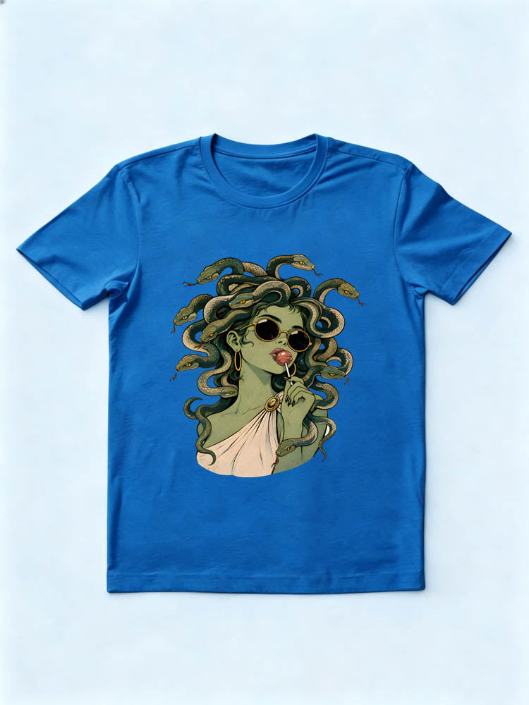 Retro Medusa Lollipop Spooky Season Halloween Vibe T-shirt