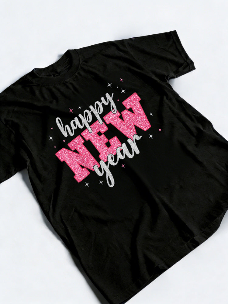 Retro Pink Happy New Year Gift T-Shirt