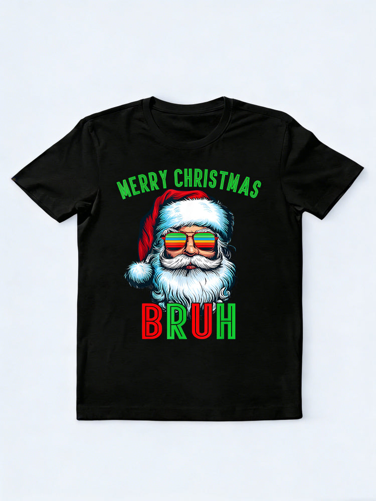 Retro Santa Bruh Family Christmas Gift T-shirt