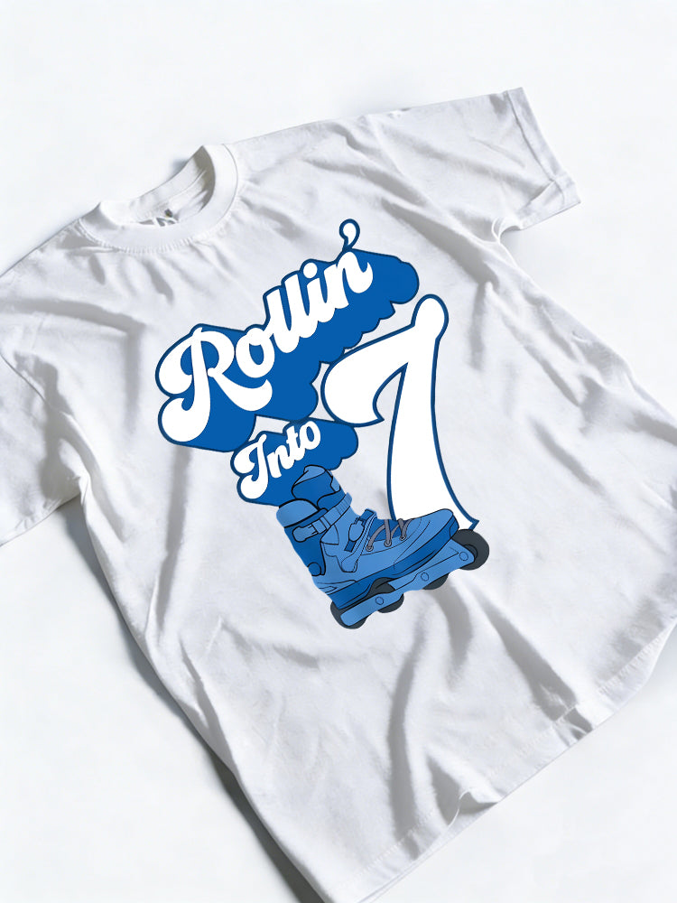Rollin' Into Roller Skating 7th Birthday Gift T-shirt