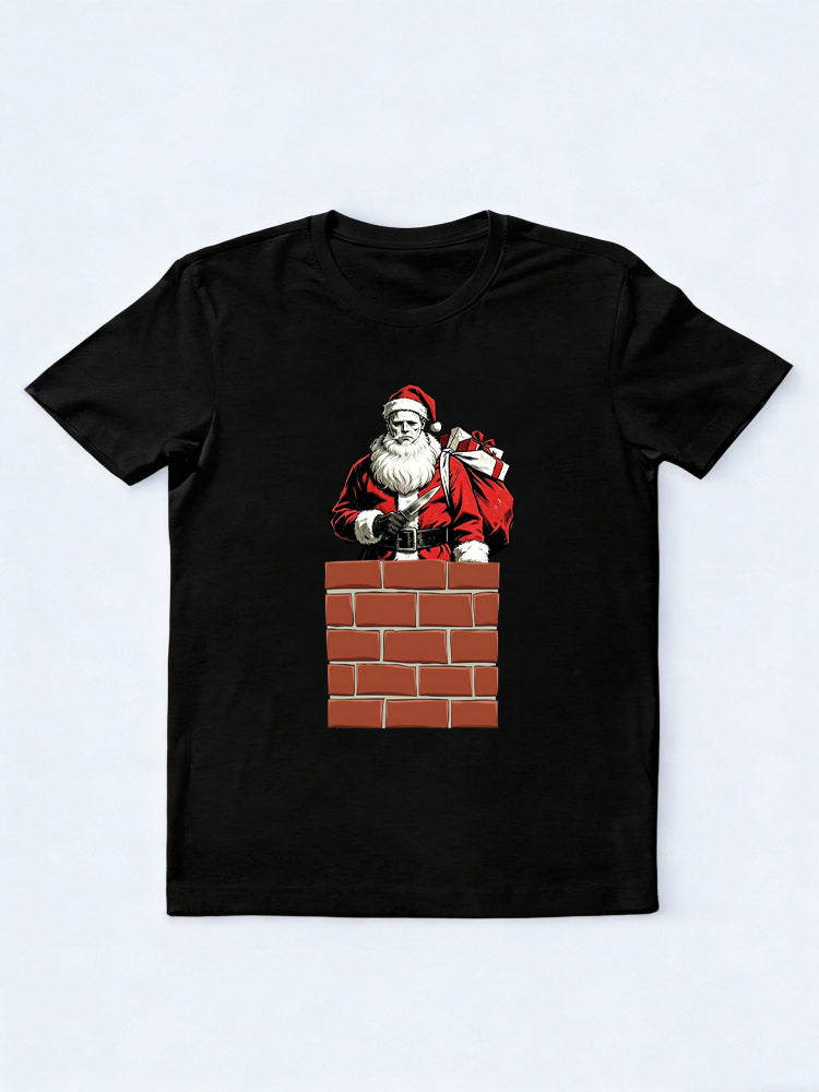 Santa Killer Is Coming Spooky Season Halloween& Christmas Vibe T-shirt