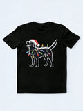 Santa Labrador Retriever Lights Dog Lover Christmas Gift T-shirt