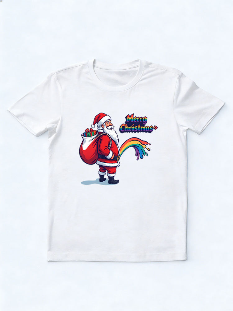 Santa Peeing Merrry Christmas Season Vibe T-shirt