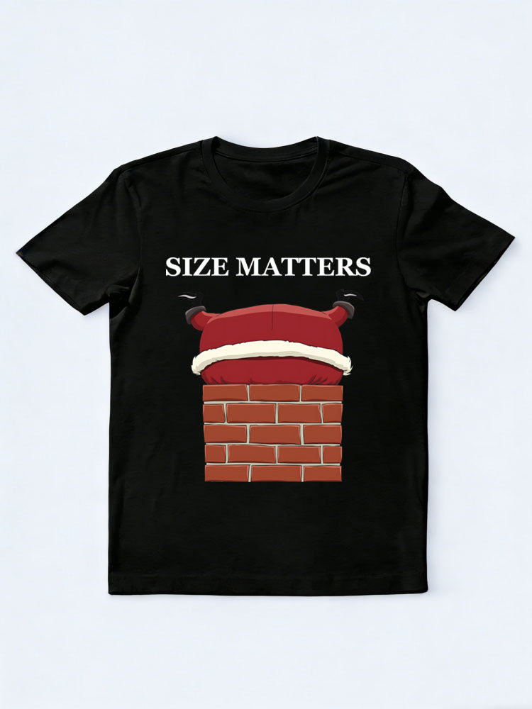 Santa Size Matters Funny Christmas T-shirt