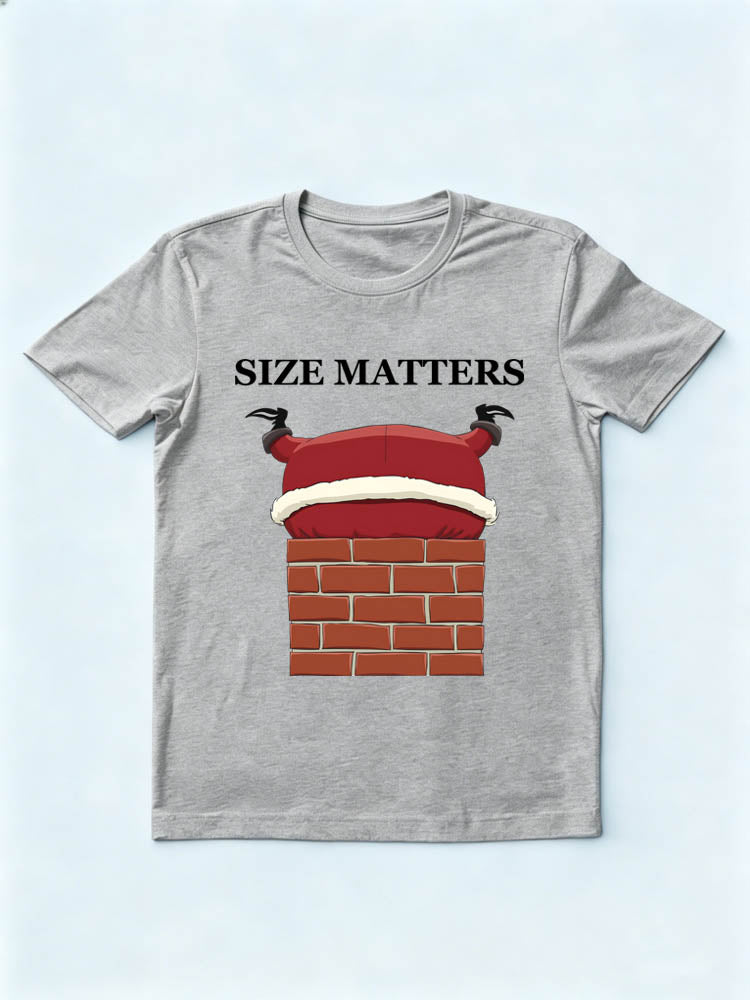 Santa Size Matters Funny Christmas T-shirt