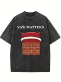 Santa Size Matters Funny Christmas Washed T-shirt
