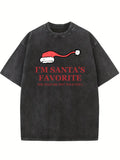 Santa's Favorite Christmas Seasom Vibe Washed T-shirt