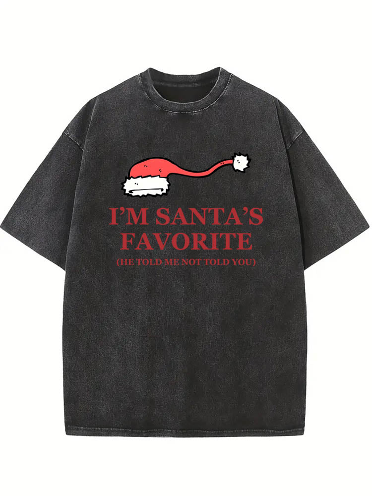 Santa's Favorite Christmas Seasom Vibe Washed T-shirt