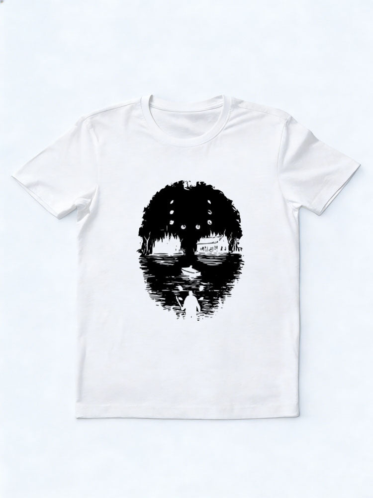 Scary Halloween Killer Lake Spooky Season Vibe T-shirt