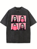 Scary Killer Halloween Vibe Spooky Season Washed T-shirt